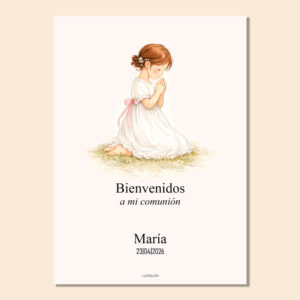 cartel de bienvenida para comunión personalizado niño (copia)