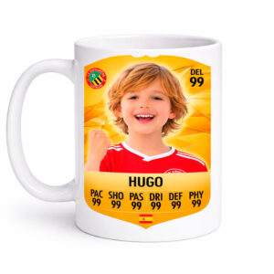 taza personalizada balón de oro con nombre, foto y bandera – modelo fc26 2