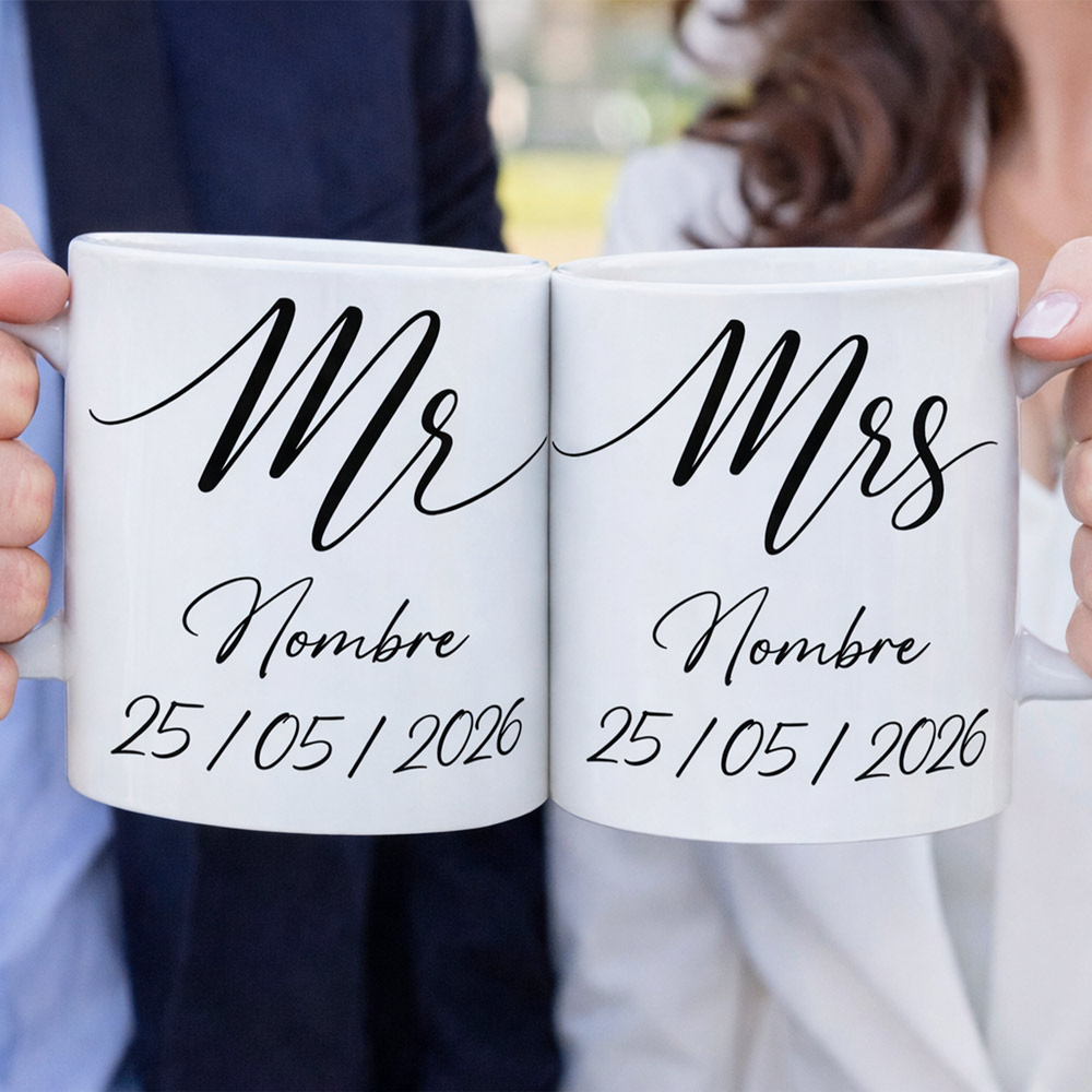 pack tazas personalizadas mr & mrs – regalo emotivo para recién casados pack tazas personalizadas mr & mrs – regalo emotivo para recién casados